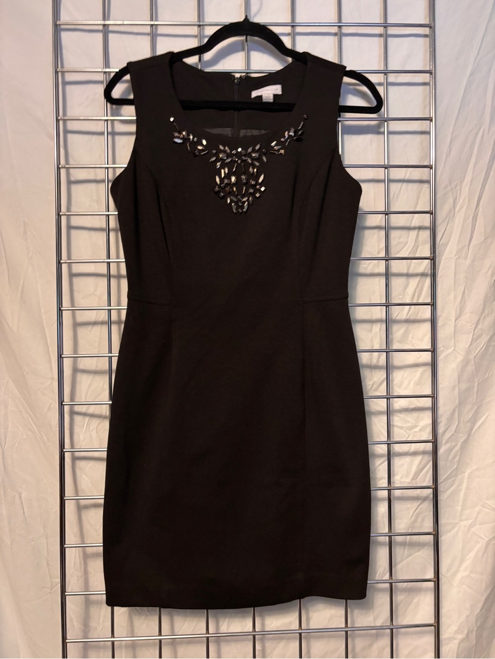 Charter Club Black Sleeveless Beaded Sheath Dress